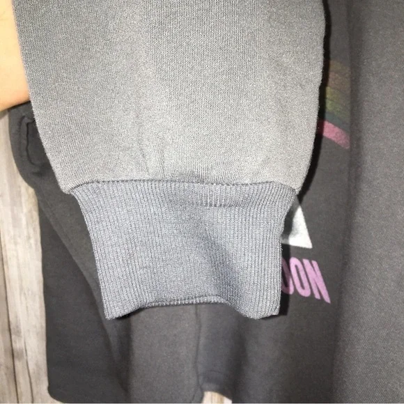 NWT Pink Floyd Dark Side Grey Crop Sweatshirt - Picture 3 of 4